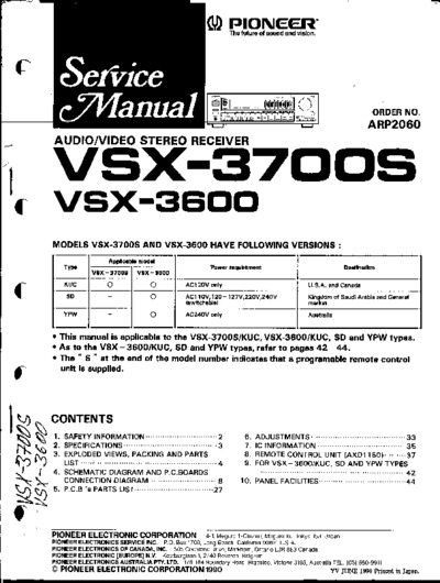 PIONEER VSX-3700S