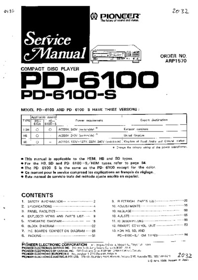 PIONEER PD-6100S