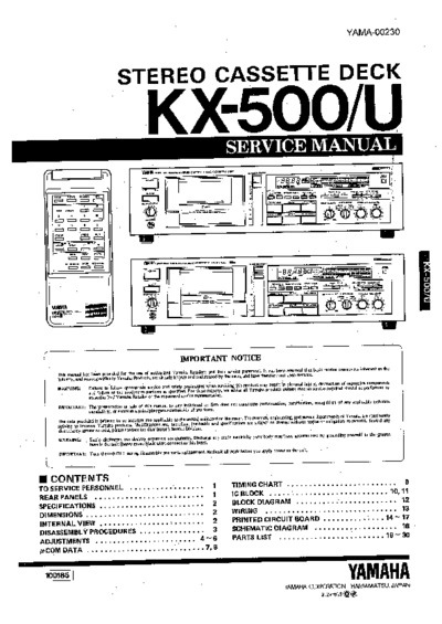 YAMAHA KX-500-U