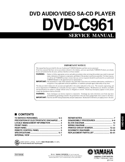 YAMAHA DVD-C961