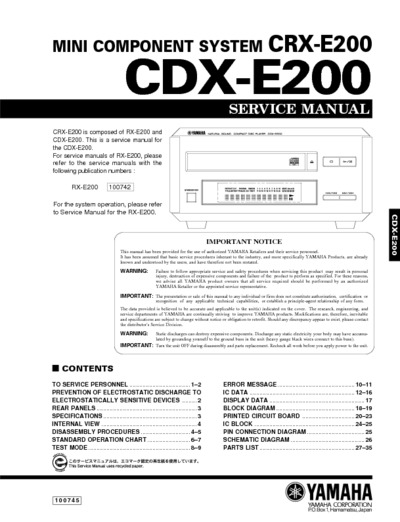 YAMAHA CDX-E200