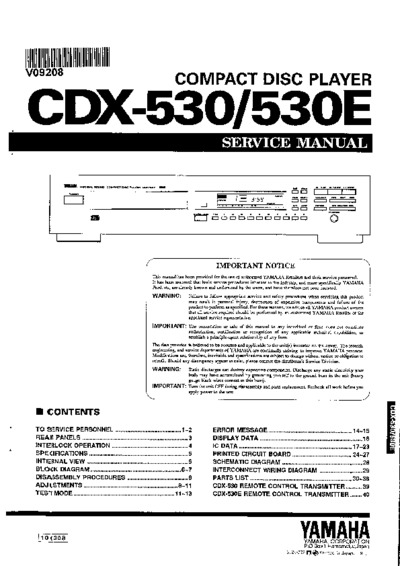 YAMAHA CDX-530-E