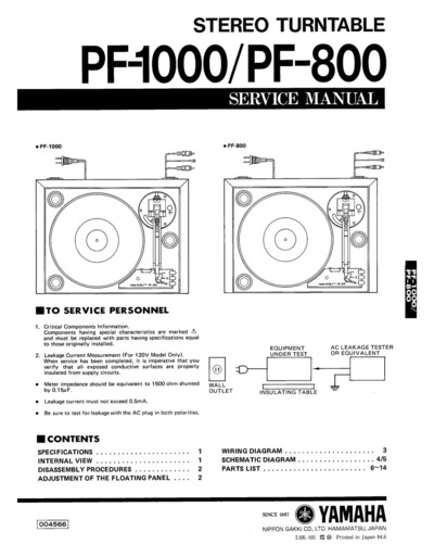 YAMAHA PF-800