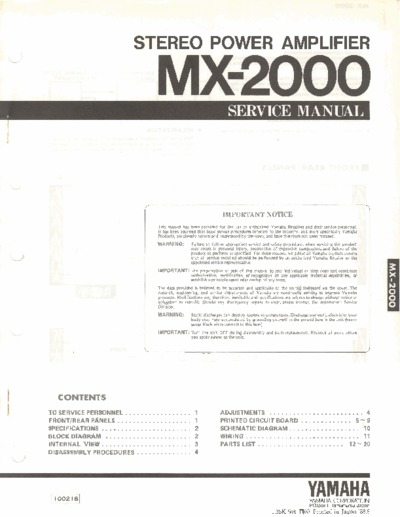 YAMAHA MX-2000