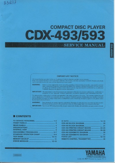 YAMAHA CDX-493