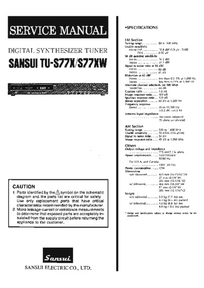 SANSUI TU-S77XW