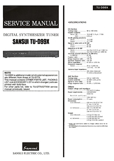 SANSUI TU-D99X