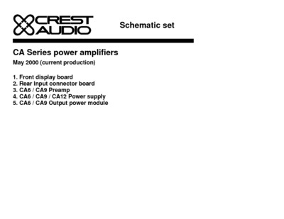 Crest Audio CA-6 Schematic