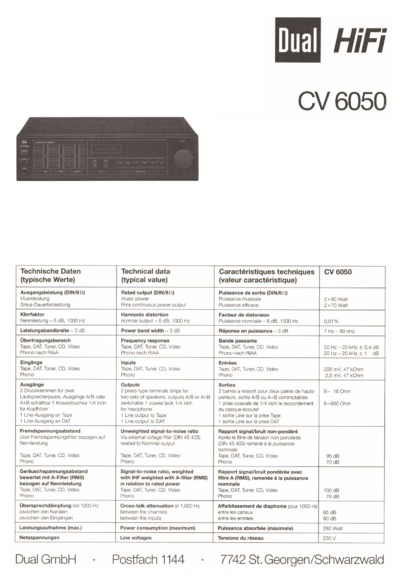 Dual CV-6050 Schematic
