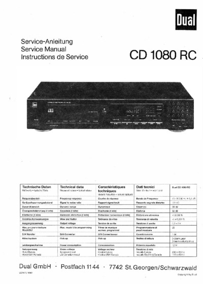 Dual CD-1080-RC