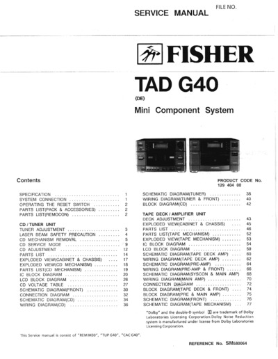 Fisher TADG-40 Schematic