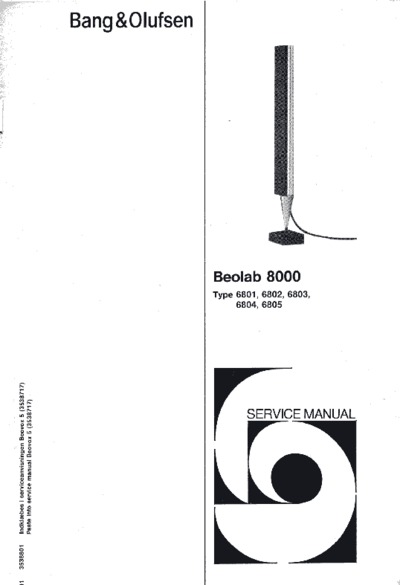 BANG OLUFSEN Beolab 8000 Schematic