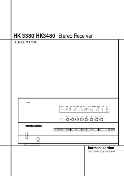 Harman Kardon HK-3380 Service Manual