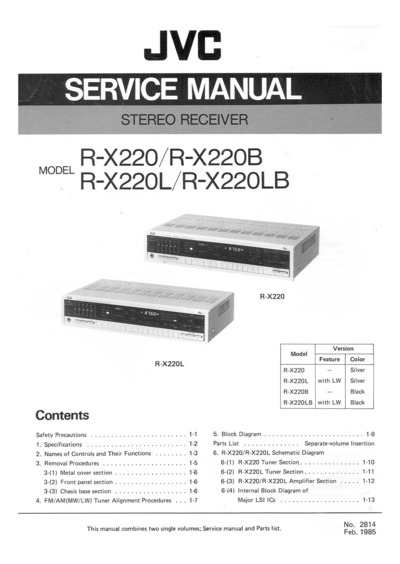 JVC R-X220L Service Manual