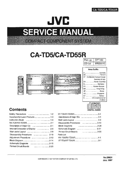JVC CA-TD5 Service Manual
