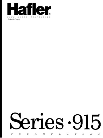 Hafler 915 Service Manual