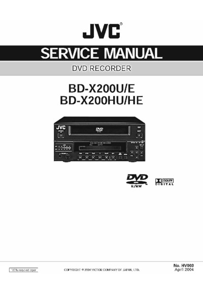 JVC BDX-200-U Service Manual