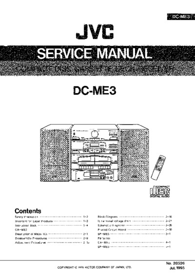 JVC DC-ME3 Service Manual