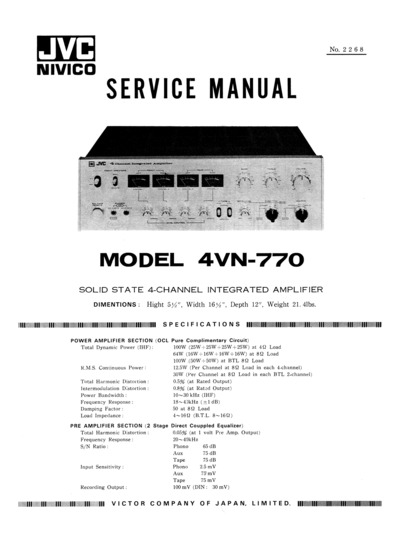JVC 4VN-770 Service Manual
