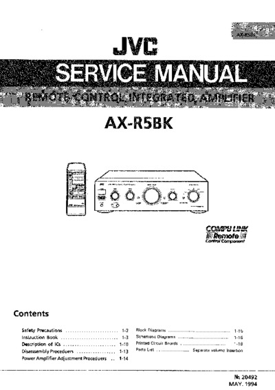 JVC AX-R5BK Service Manual