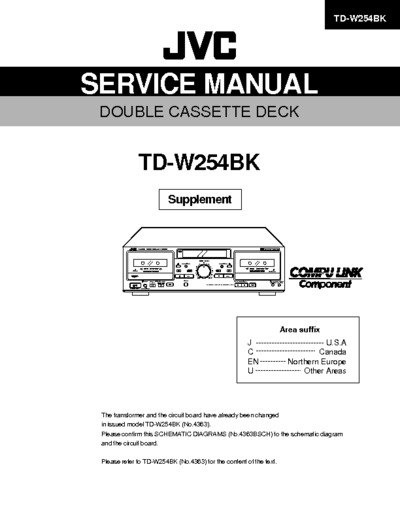 JVC TD-W254-BK Service Manual