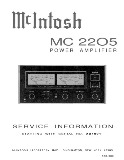 McIntosh MC-2205