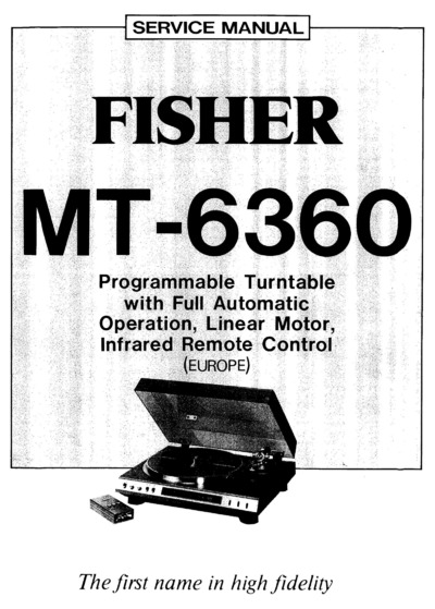 Fisher MT-6360 Turntable