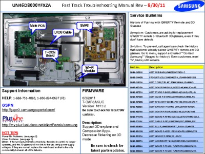 Samsung UN46D8000YFXZA Fast Track Troubleshooting