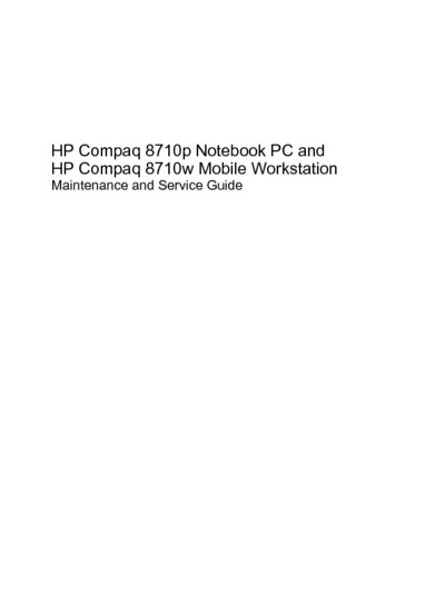 HP COMPAQ 8710P NOTEBOOK 8710W MOBILE WORKSTATION