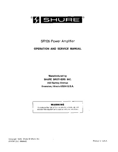 Shure SR105 power amp