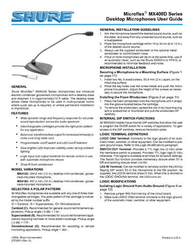 Shure Microflex MX400D Series