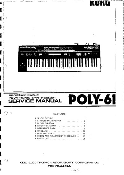 Korg Poly-61 Service Manual