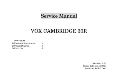 Vox Cambridge 30R