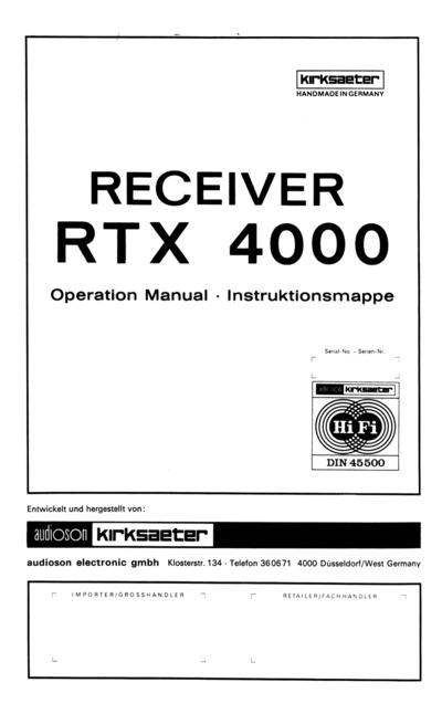 KIRKSAETER RTX4000