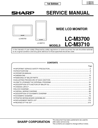 SHARP LCM3700 Wide LCD