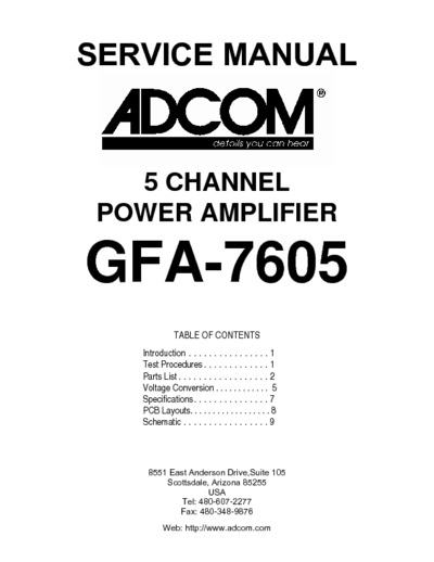 Adcom GFA7605