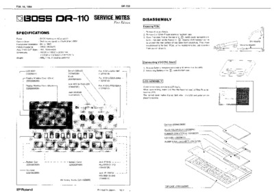 BOSS DR-110 SERVICE NOTES