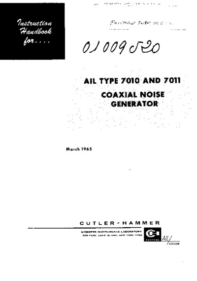 AIL type 7010 and 7011 coaxial noise generator
