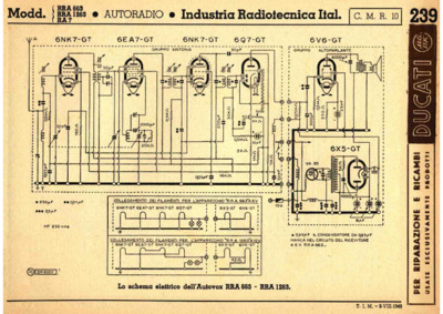 Industria Radiotecnica Italiana Autovox RRA663 RRA1263