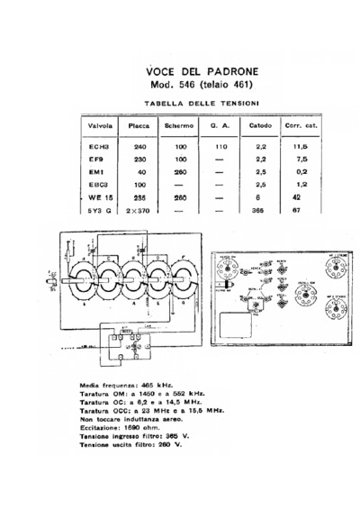 Marconi 546 voltages