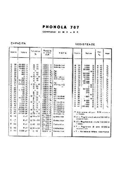 Phonola 707 708 709 components