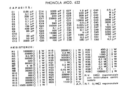 Phonola 622 components