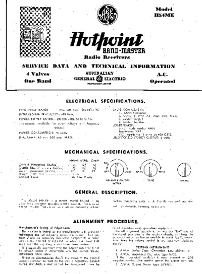 Hotpoint - Bandmaster H54ME