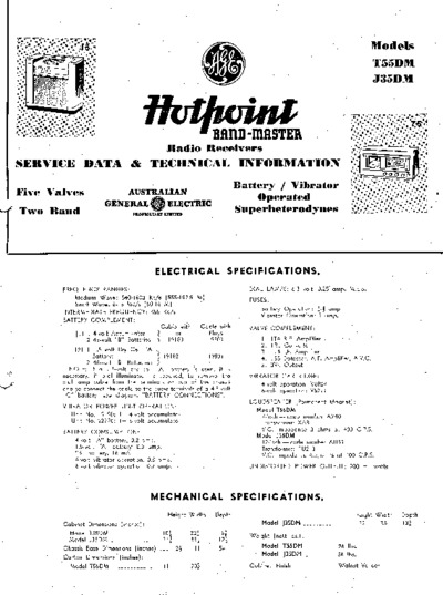 Hotpoint - Bandmaster T55DM J35DM