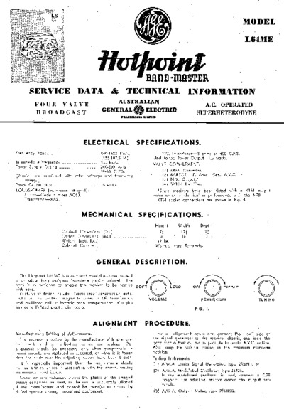 Hotpoint - Bandmaster L64ME