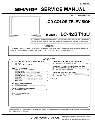 Sharp LC-42BT10U LCD