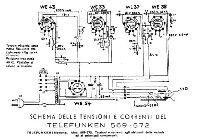 Siemens Telefunken 569 572 voltages
