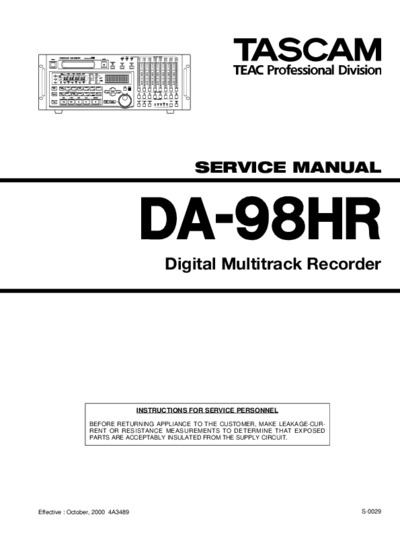 Tascam DA-98-HR