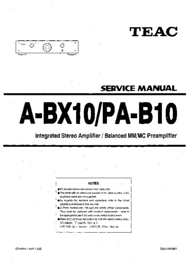 Teac A-BX10, PA-B10