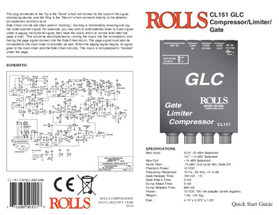 ROLLS CL151 GLC Schematic